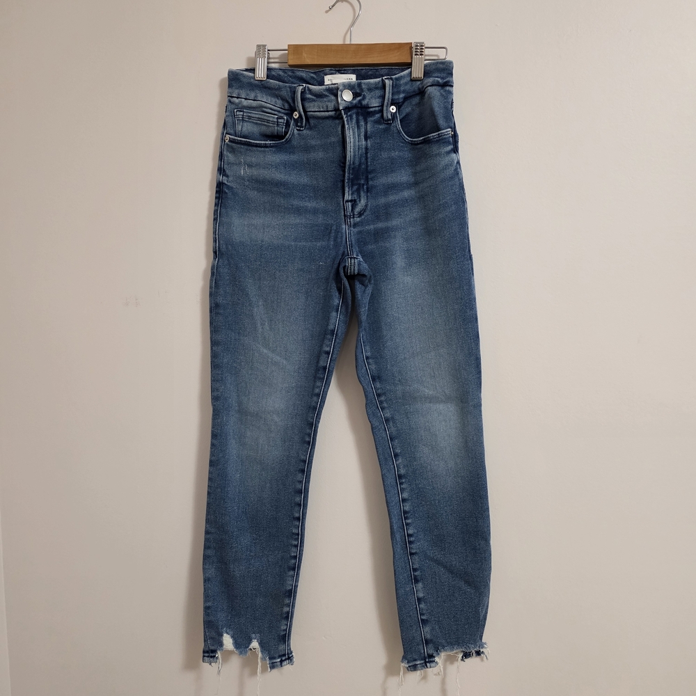 Good American Cropped Blue Jeans